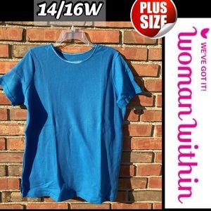 14/16 Plus Size S/S Waffle Thermal Royal Blue